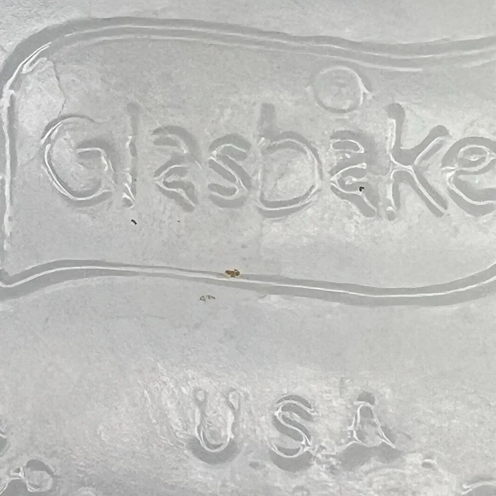 VINTAGE Glasbake Green Daisy 8